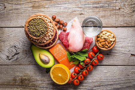 healthy food in shape of heart